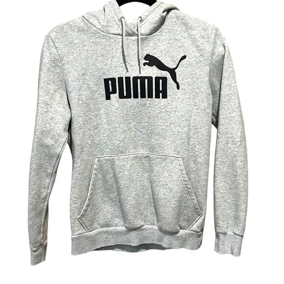 Puma Woman’s Essential Logo Hooded Sweatshirt in Heathered gray sz S - Picture 2 of 12